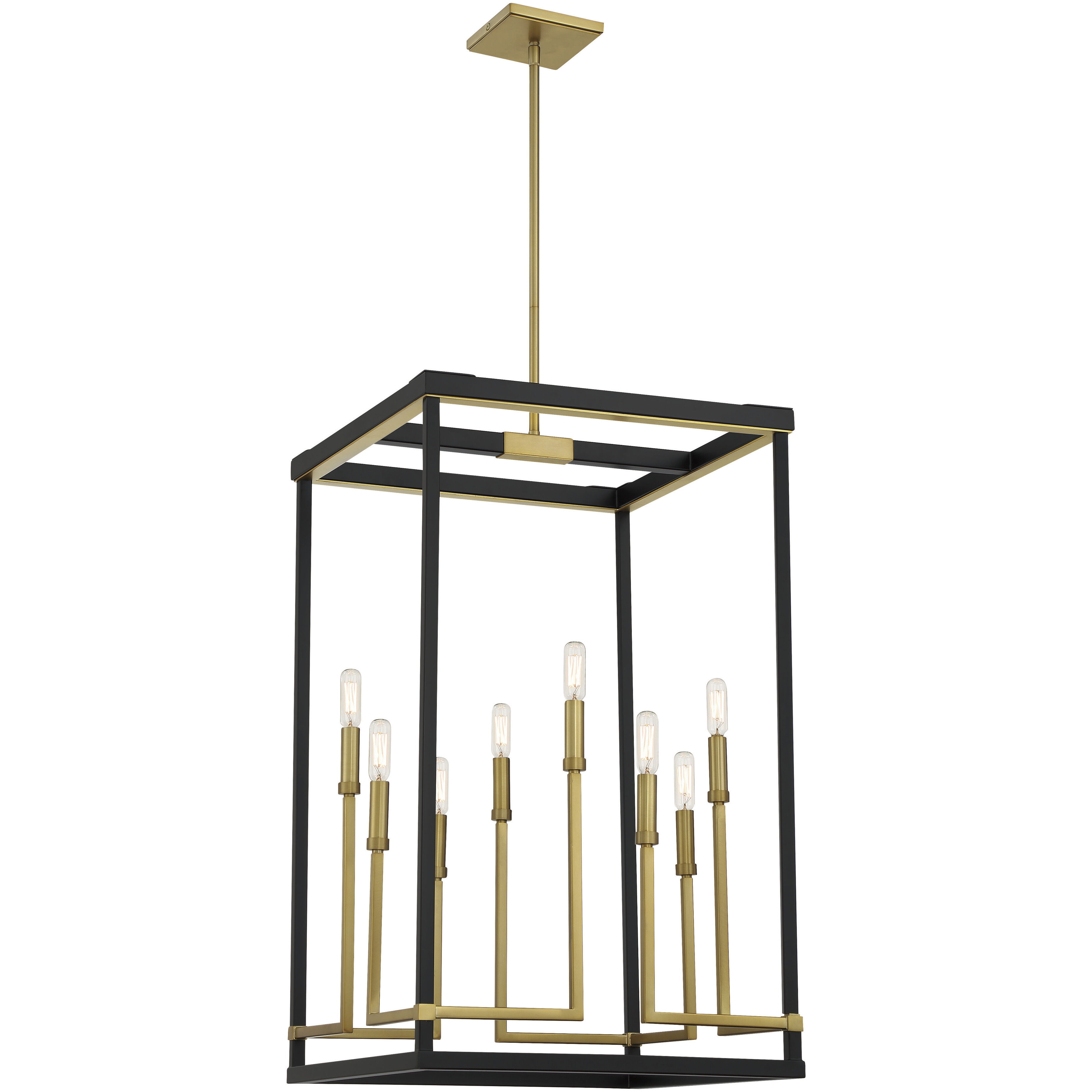 Union Estates 8 Light 18 inch Coal And Soft Brass Pendant Ceiling Light